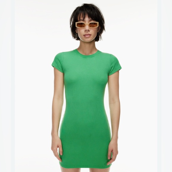 Aritzia Wilfred Free Green Go-to T-shirt Mini Dress Size Extra Small - Picture 6 of 6
